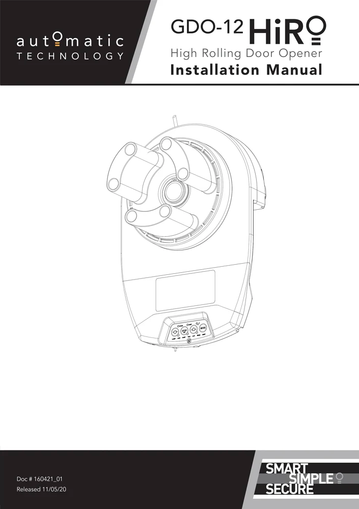 GDO High Rolling Door Opener Installation Manual